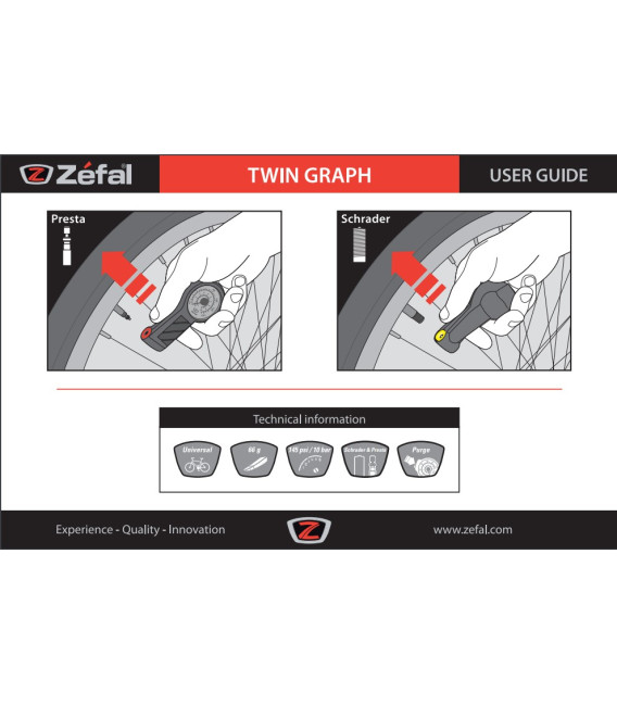 MANOMETRO ZEFAL TWIN GRAPH PRESTA/SCHRADER
