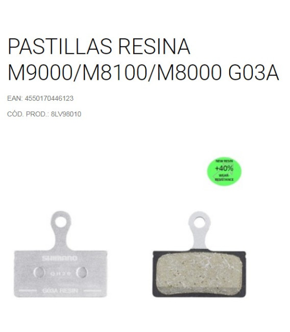PASTILLAS SHIMANO M9000/M8000/RS785 RES GO3A