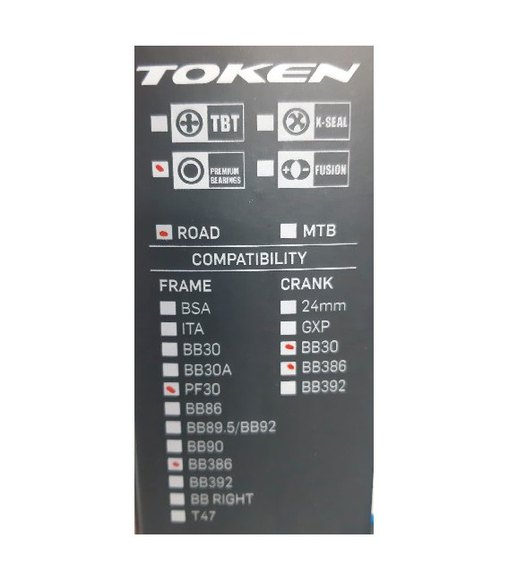 PEDALIER TOKEN TF37 PF30 SHIMANO