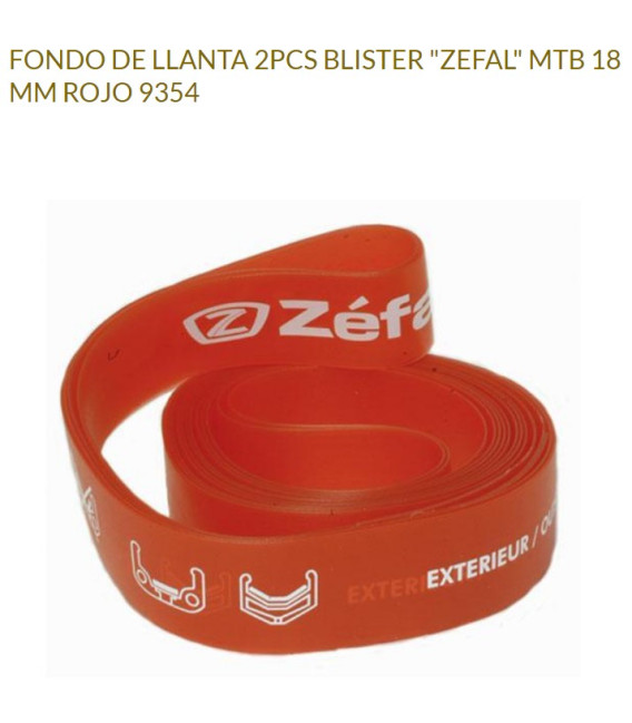 FONDO LLANTA ZEFAL 18MM ROJO RUEDA 26 (2UDS)