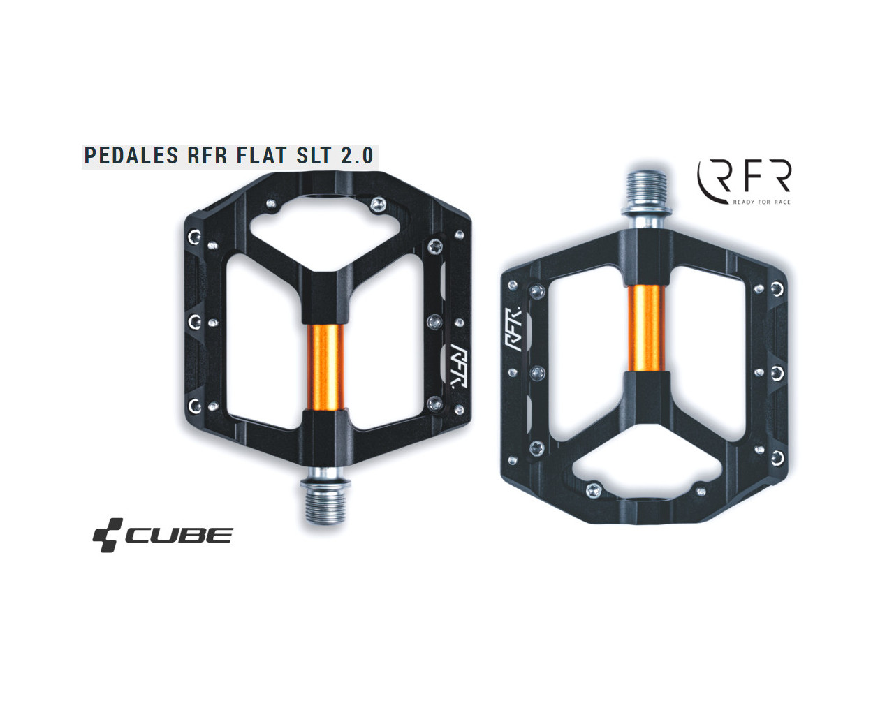 PEDALES CUBE RFR FLAT SLT 2.0 NE/NA
