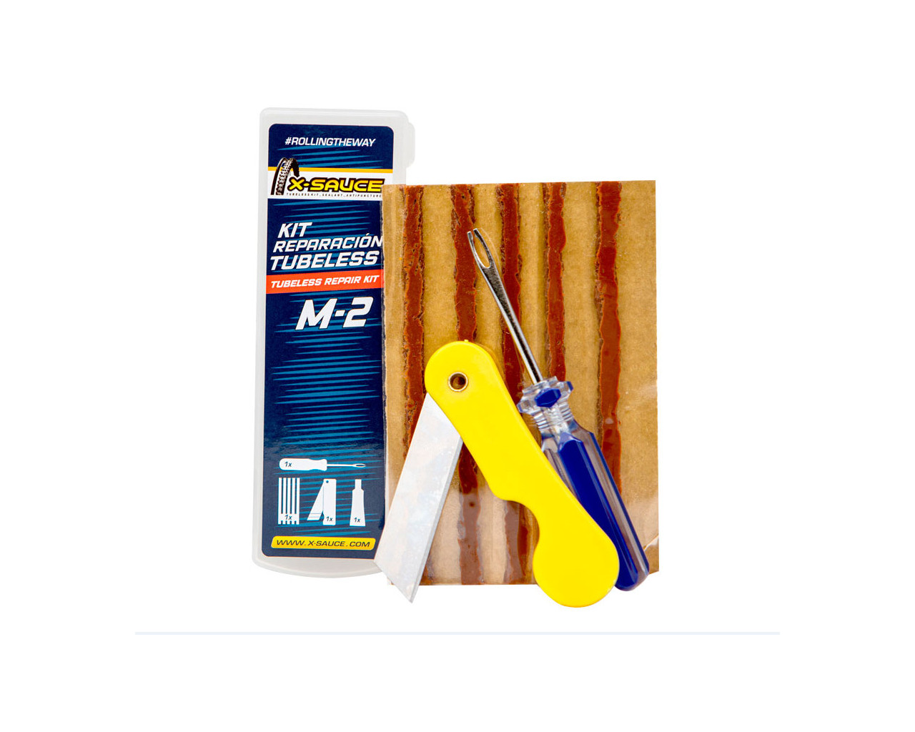 KIT REPARACION TUBELESS CON MECHAS M-2
