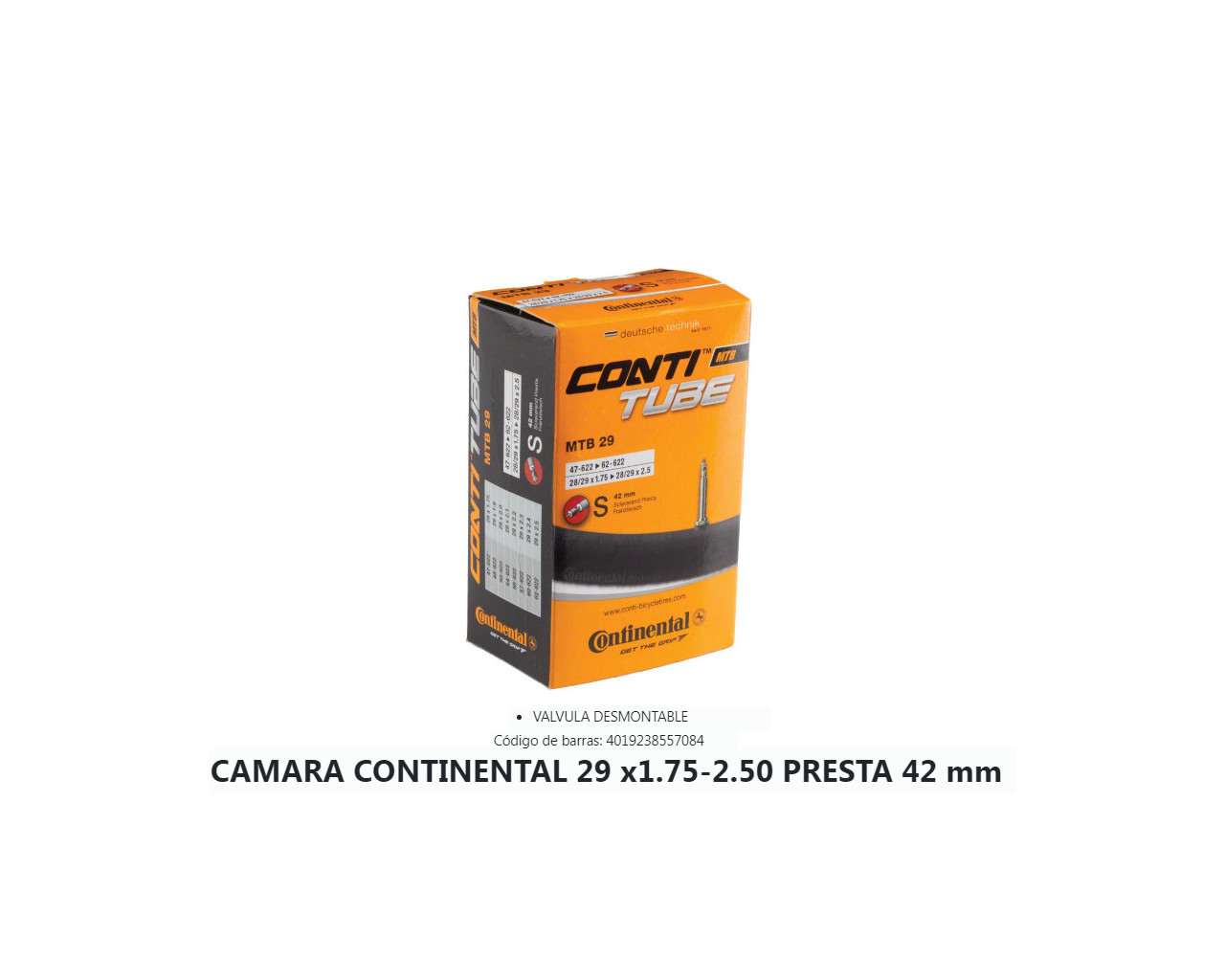 CAMARA CONTINENTAL 29X1.75-2.50 V.FINA OD. 42MM