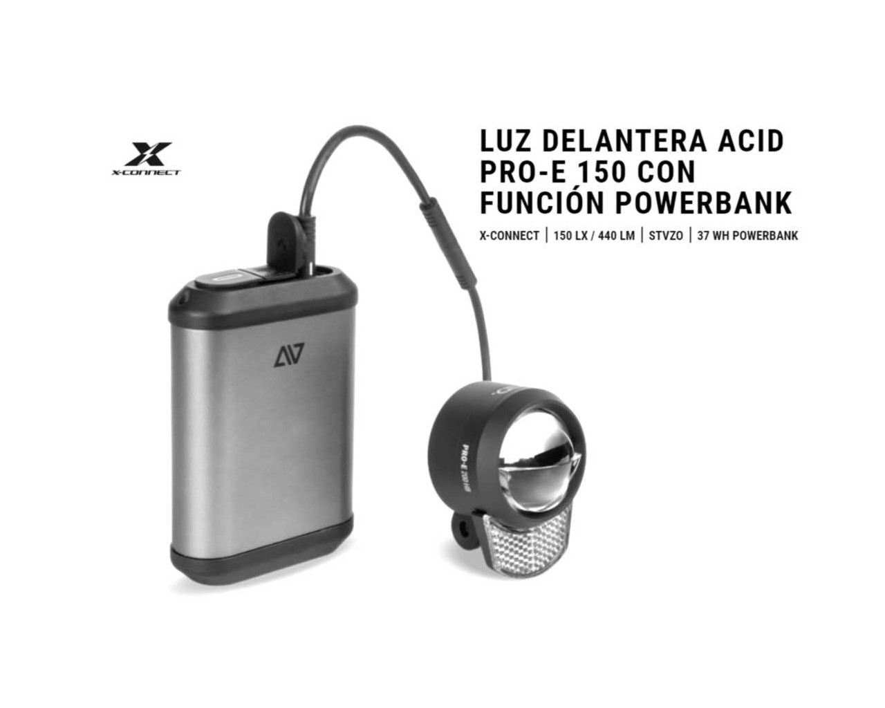 LUZ CUBE ACID E-BIKE FRONT PRO E200 + POWERBANK